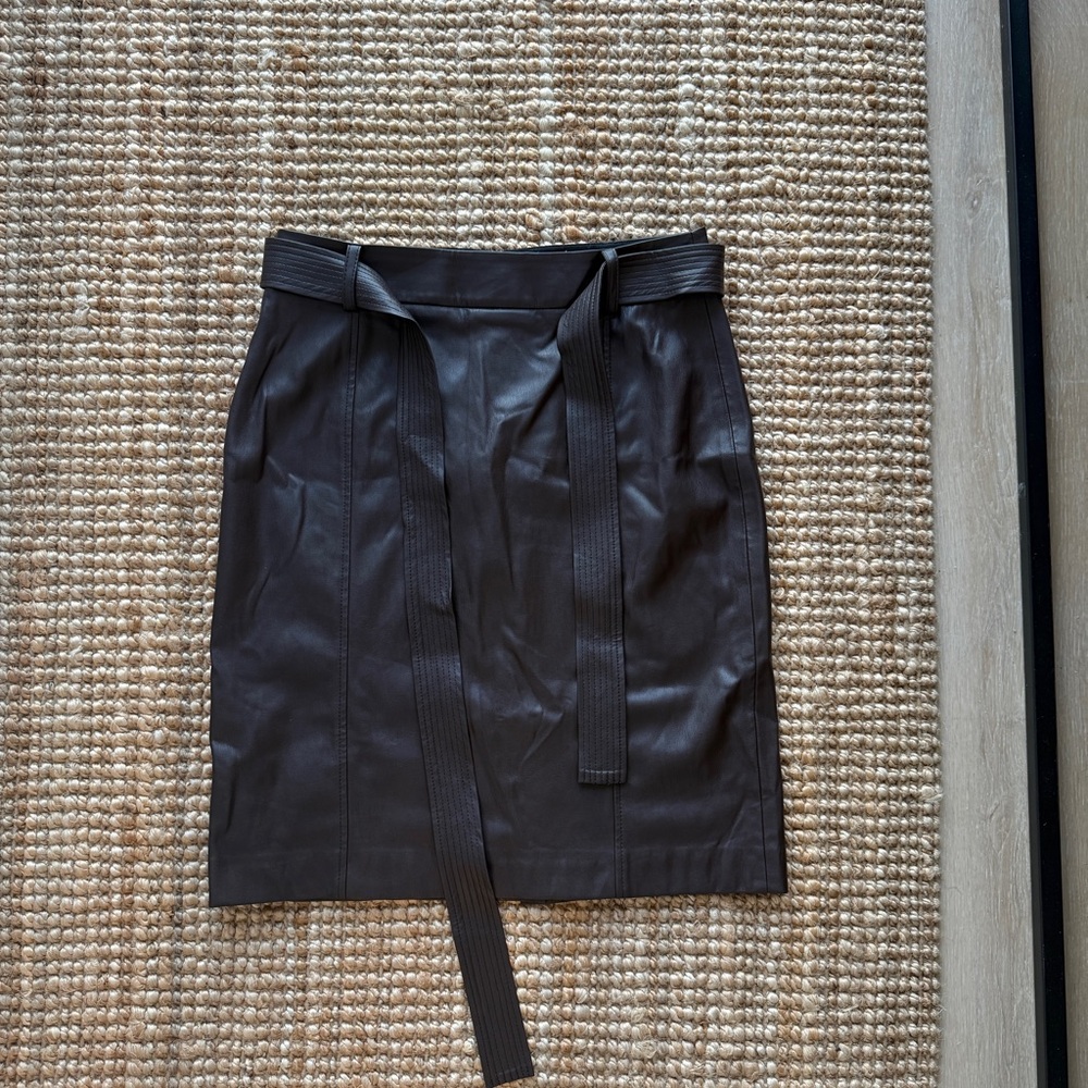 BOSS Valila Leather Pencil Skirt